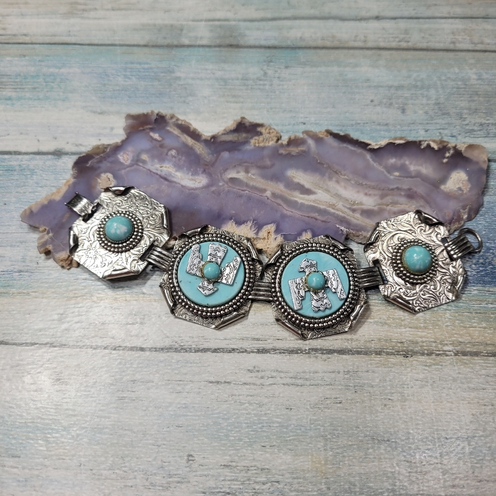 Vintage Silver and Turquoise Bracelet